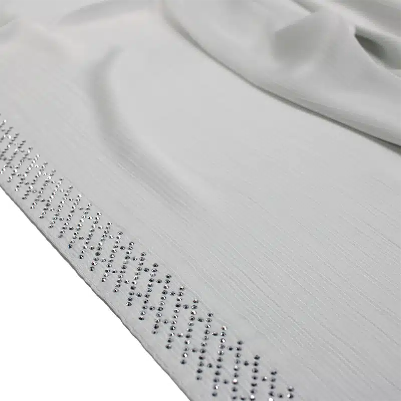 Silk Crinkle Cloud Grey Beaded Hijab