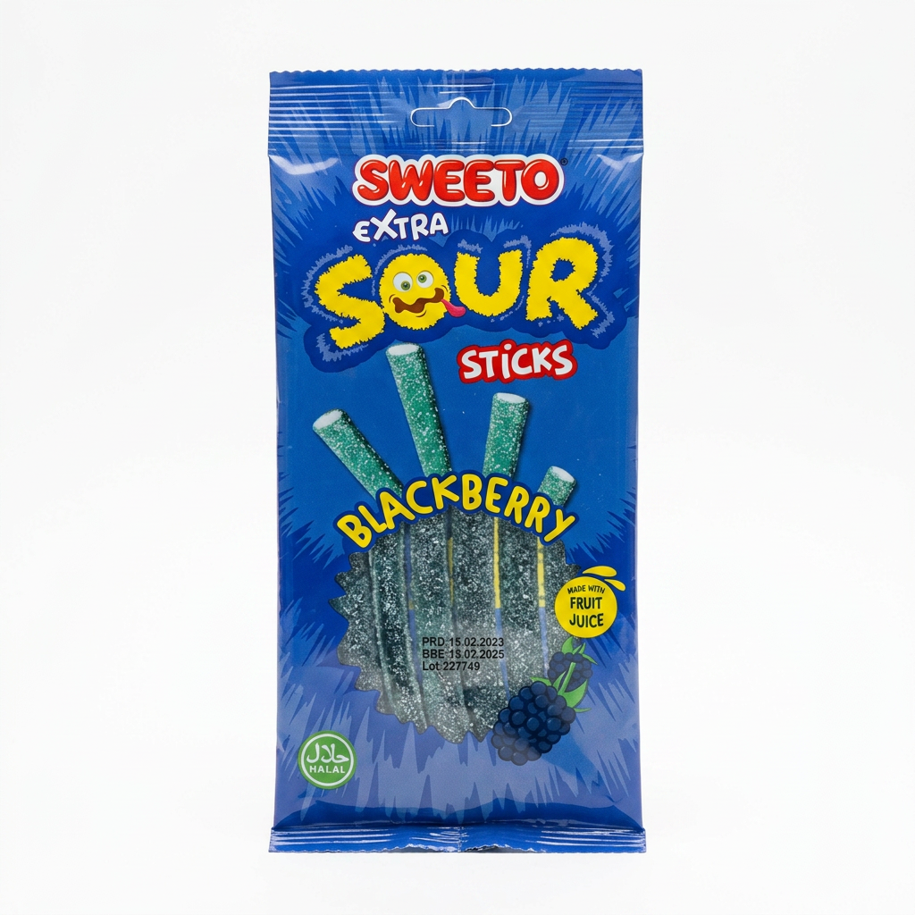 Sweeto Extra Sour BlackBerry Sticks