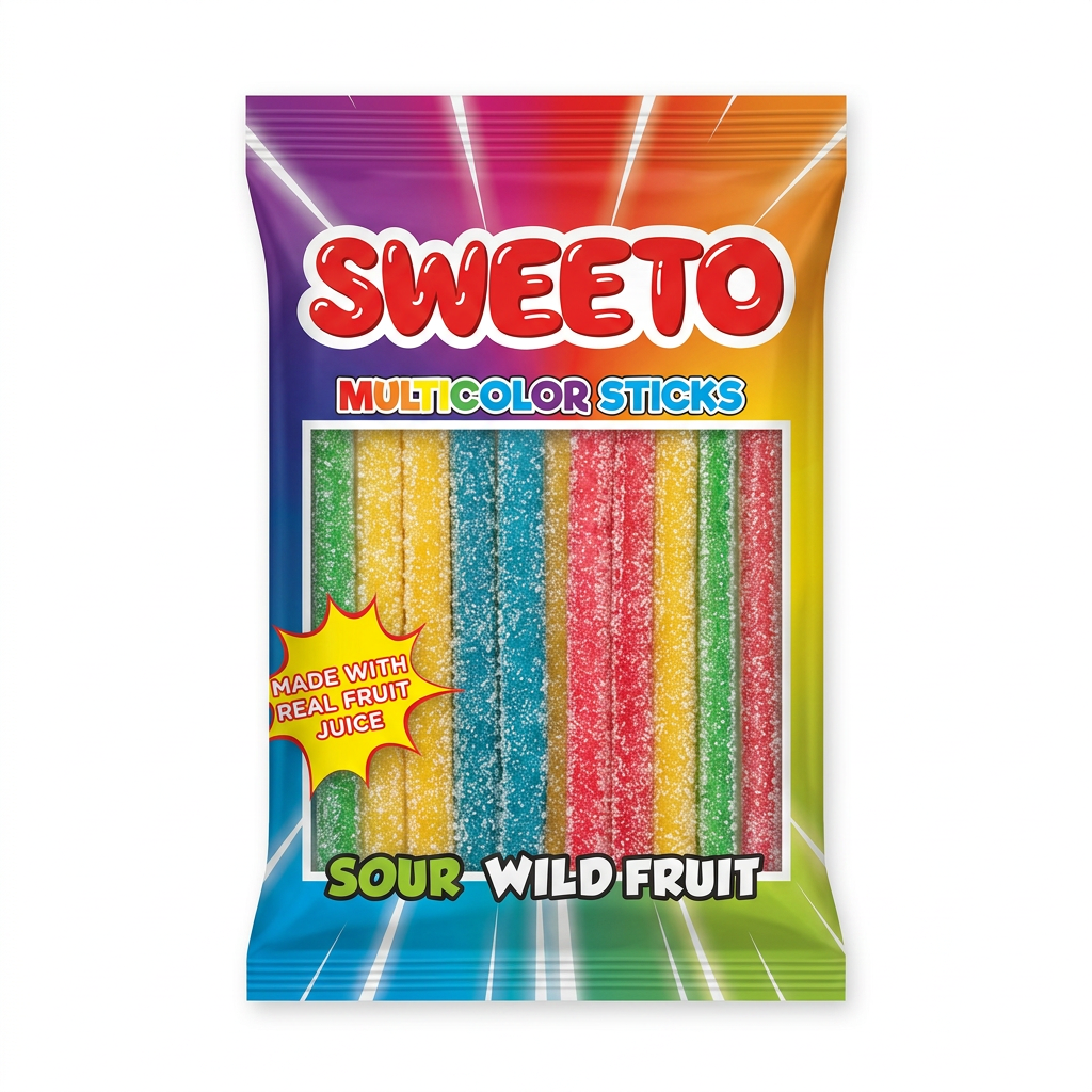 Sweeto Multicolor Sticks - Sour Wild Fruit
