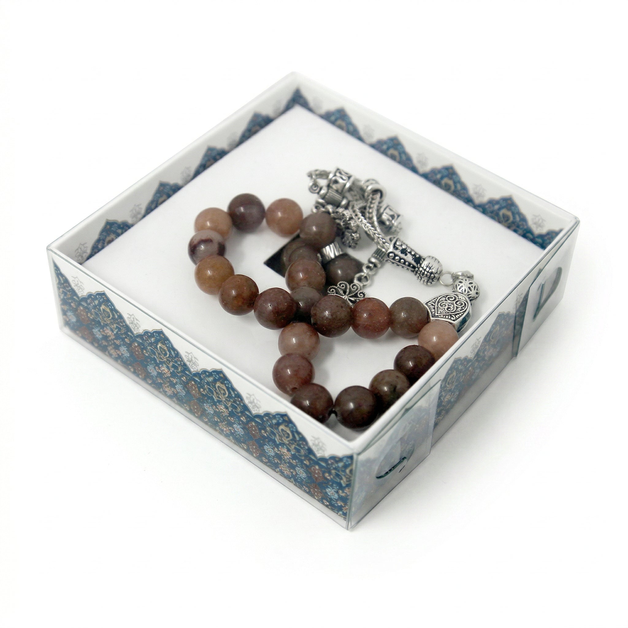 Unisex Bracelet And Tasbih Gift Set Brown 5628