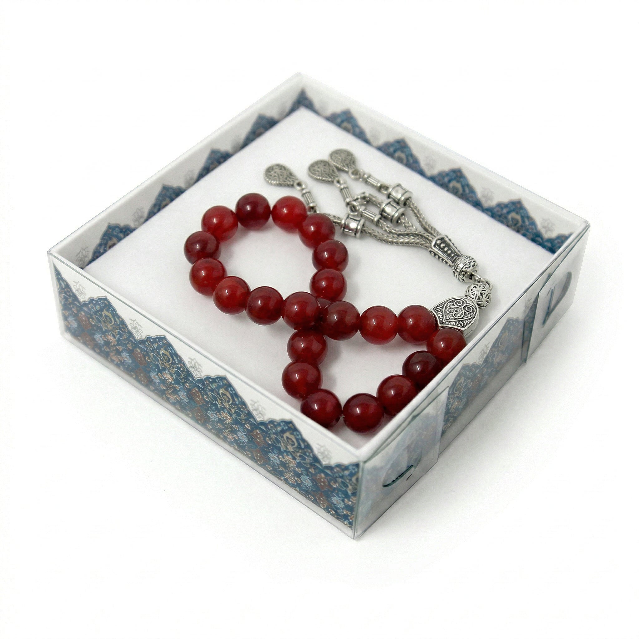 Unisex Bracelet And Tasbih Gift Set Red 5628
