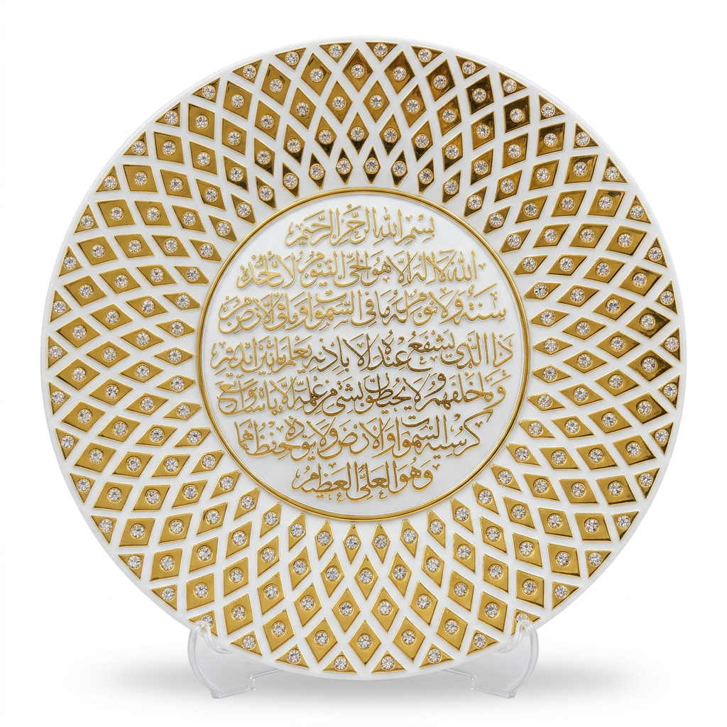 Aytul Kursi White & Gold Ornament Plate 4568