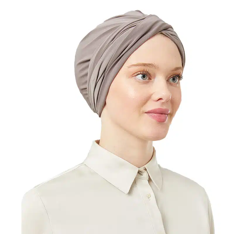 Women's Pre-Tied Burlywood Turban Head Scarf
