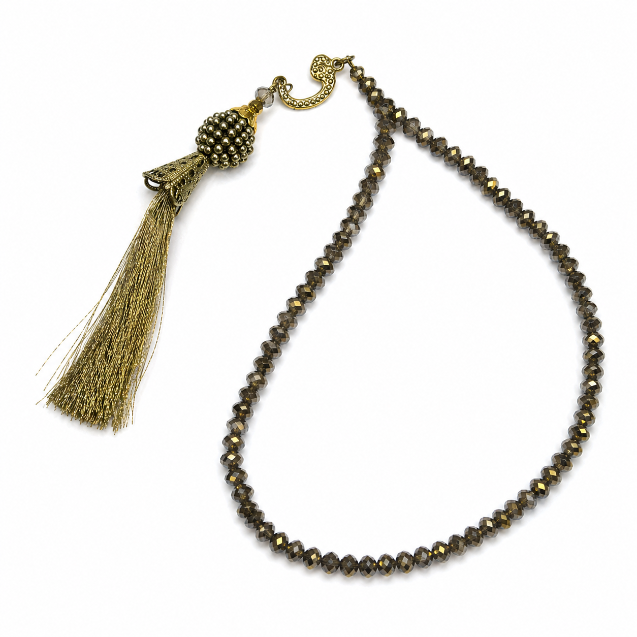 100 Bead Gold Waw Clear Tasbih