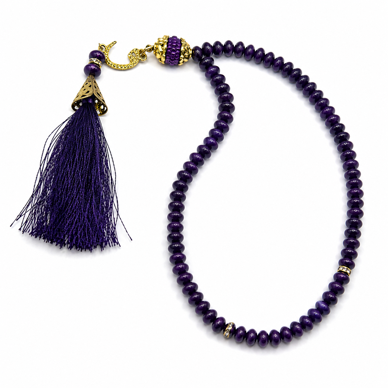 100 Bead Silk Purple Waw Tasbih