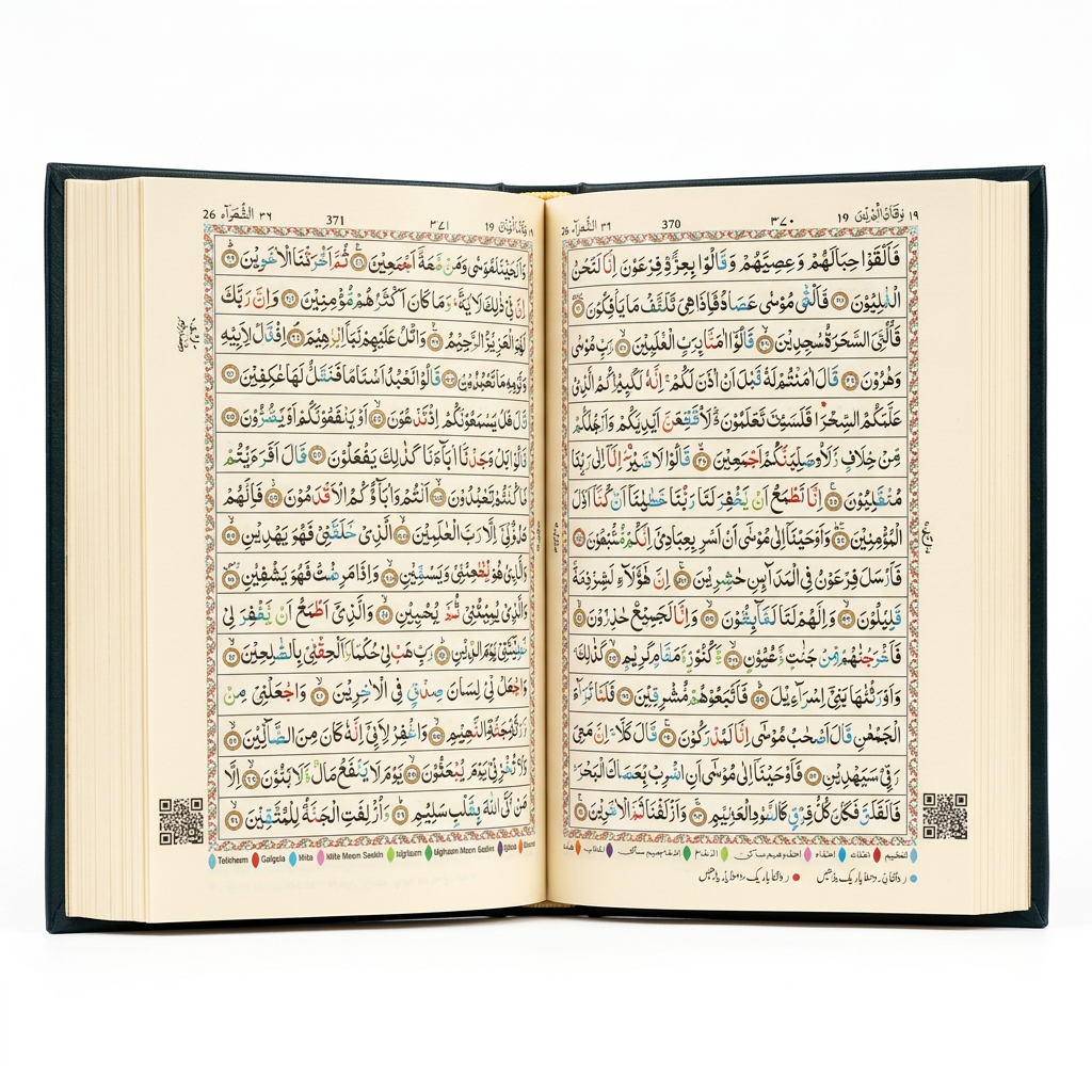 The Holy Quran Colour Coded Tajweed Rules 15 lines Indo Pak 347-CC - A6