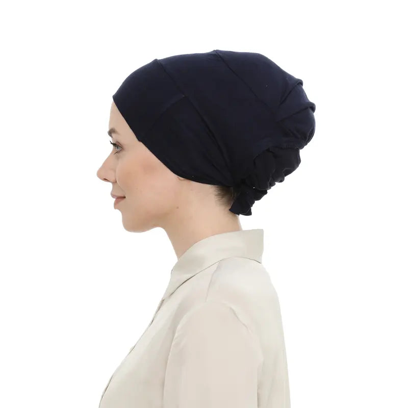 Women's Tieback Hijab Dark Blue Undercap