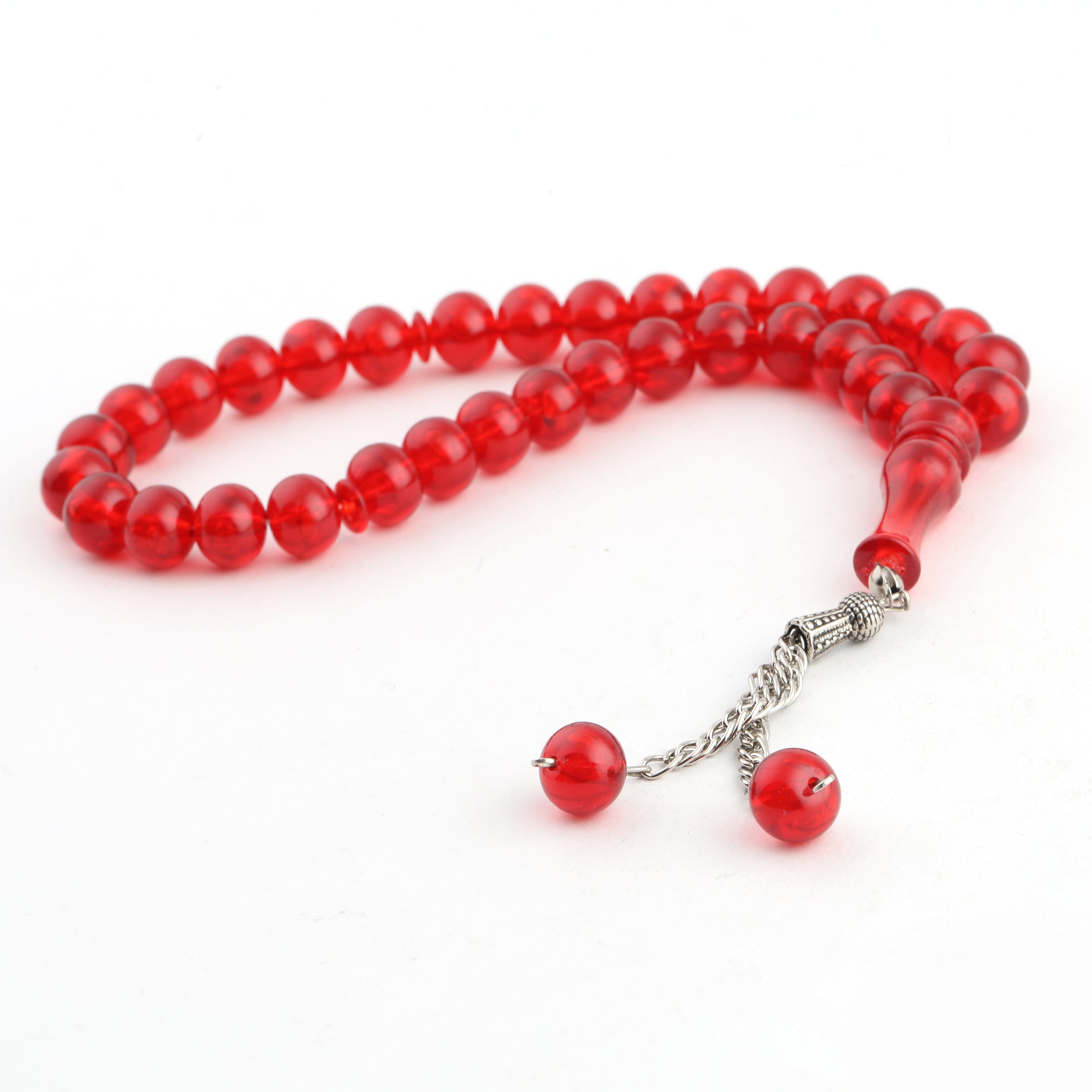 Turkish 33 Bead Plain Tasbih Bright Red