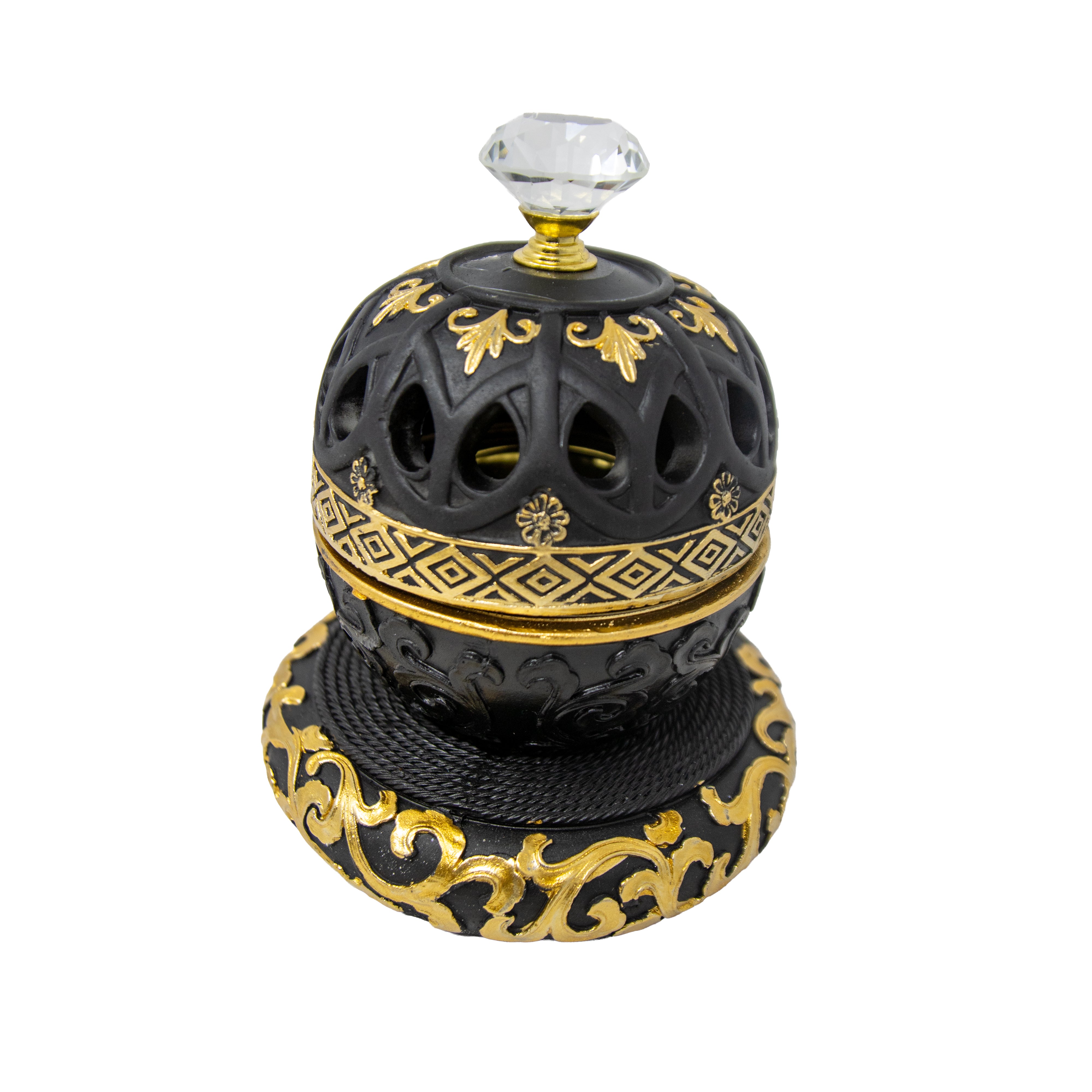 Black & Gold Bowl Dome Bakhoor Burner 10141 A
