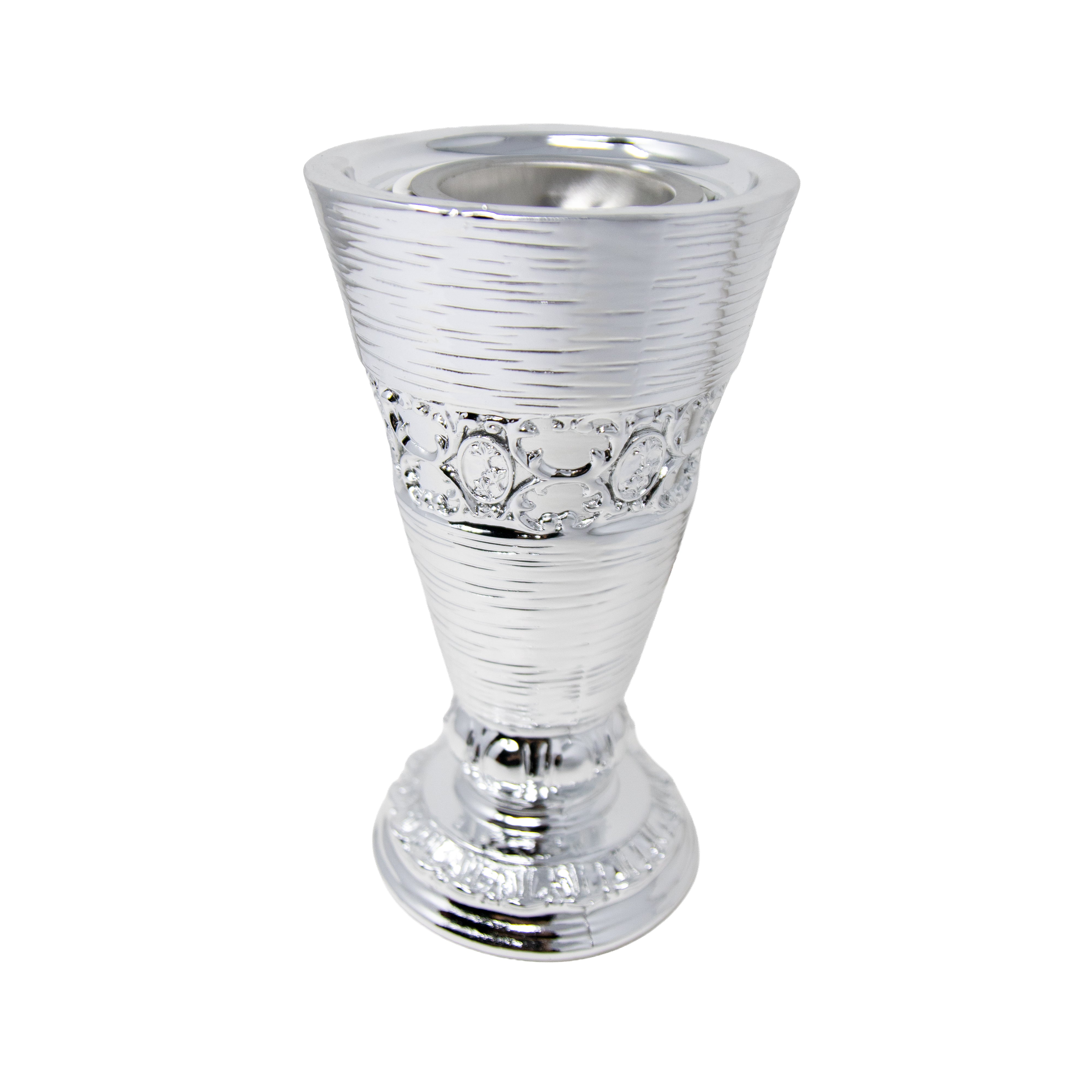 Silver Ribbed Bakhoor Burner AM00848S