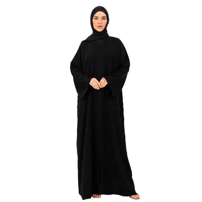Deluxe Black Buttoned Abaya