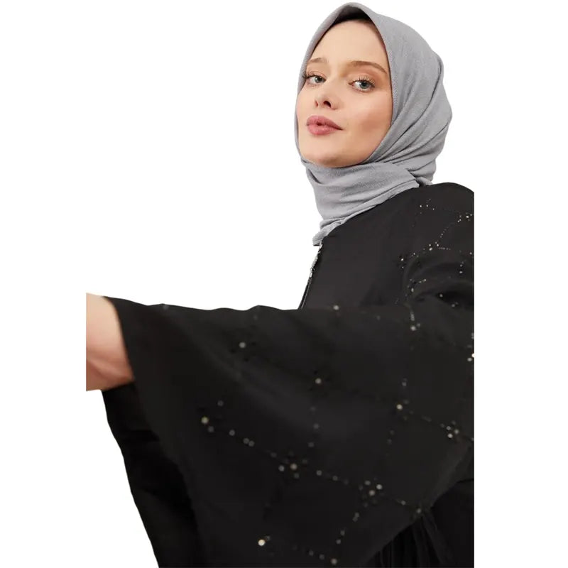 Fatima Zip Black Abaya