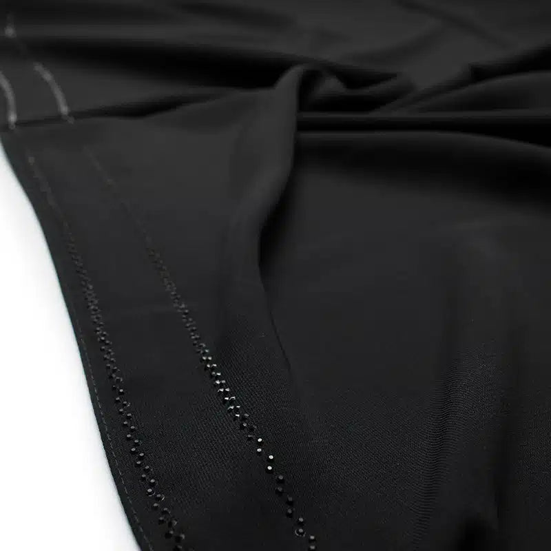 Beaded Medina Black Silk Hijab