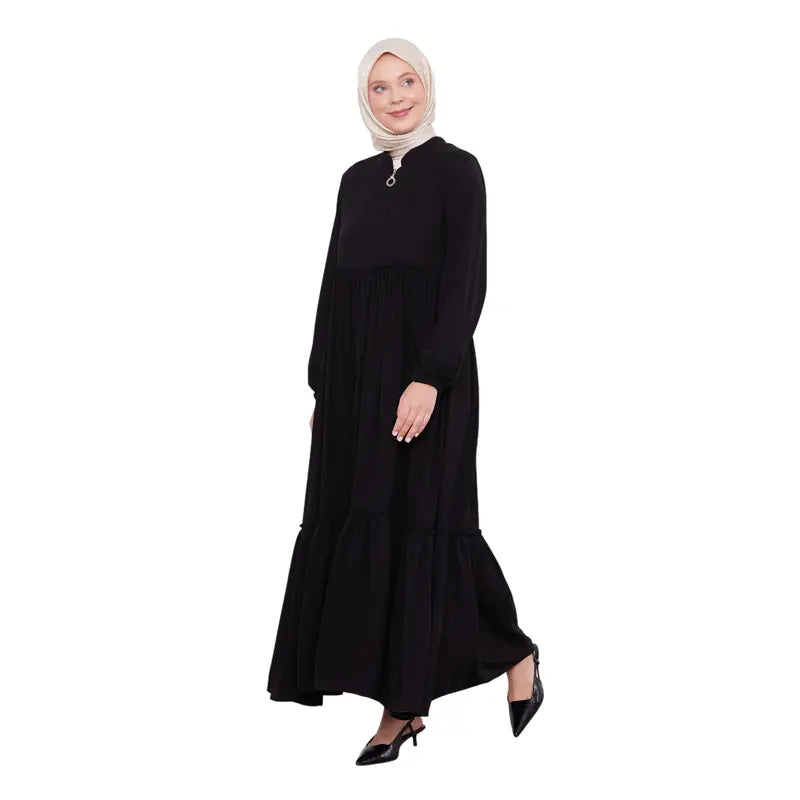 Modest Zipped Black Abaya
