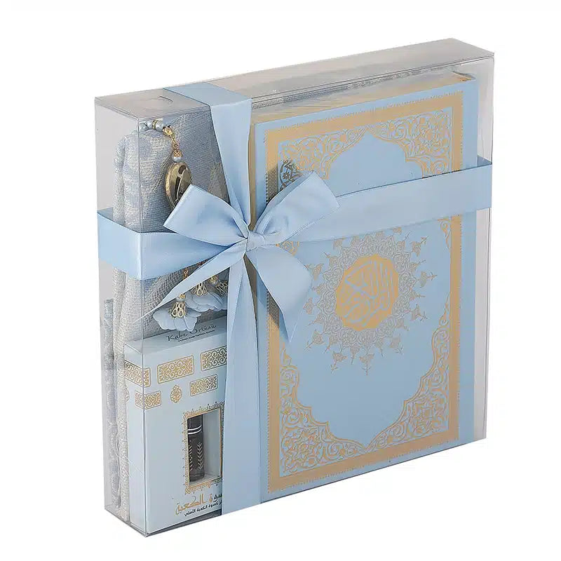 Light Blue Quran and Attar Gift Set