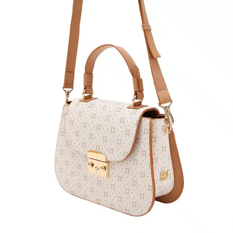 Women's Brown & Beige Top Handle Designer Hand Bag Ref 930006