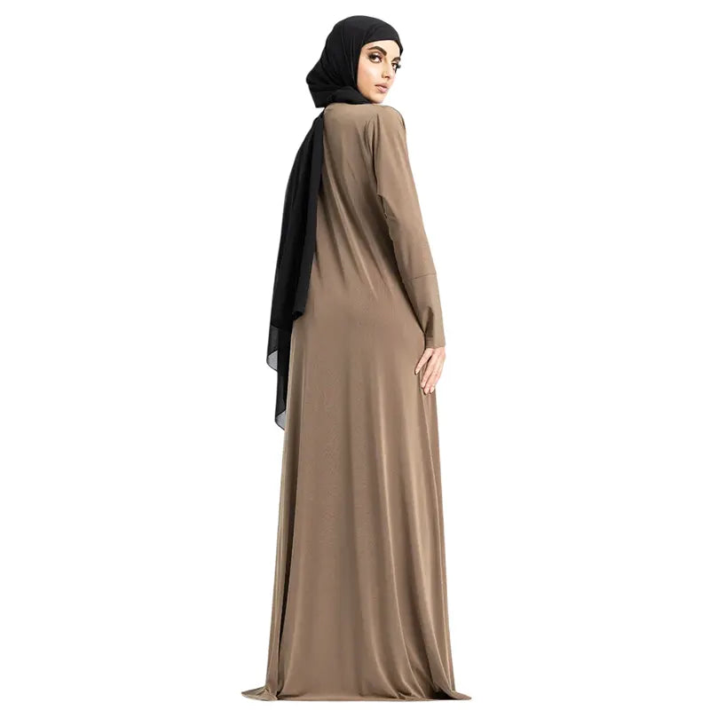 Brown Jersey Abaya