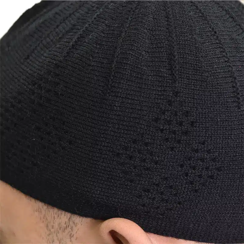 Men's Diamond Patterned Black Prayer Hat image 1