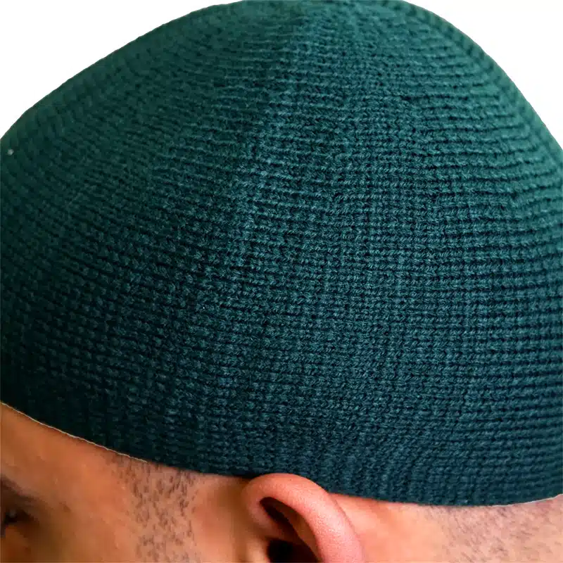 Men's Blend Textured Bottle Green Prayer Hat image 1