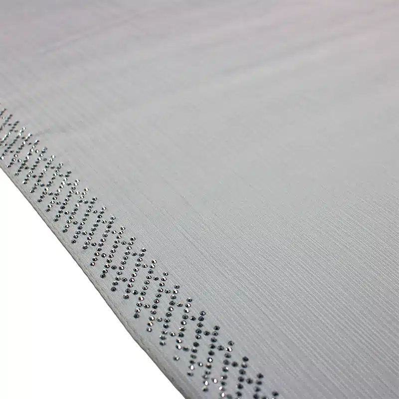 Cloud Grey Silk Crinkle Beaded Hijab