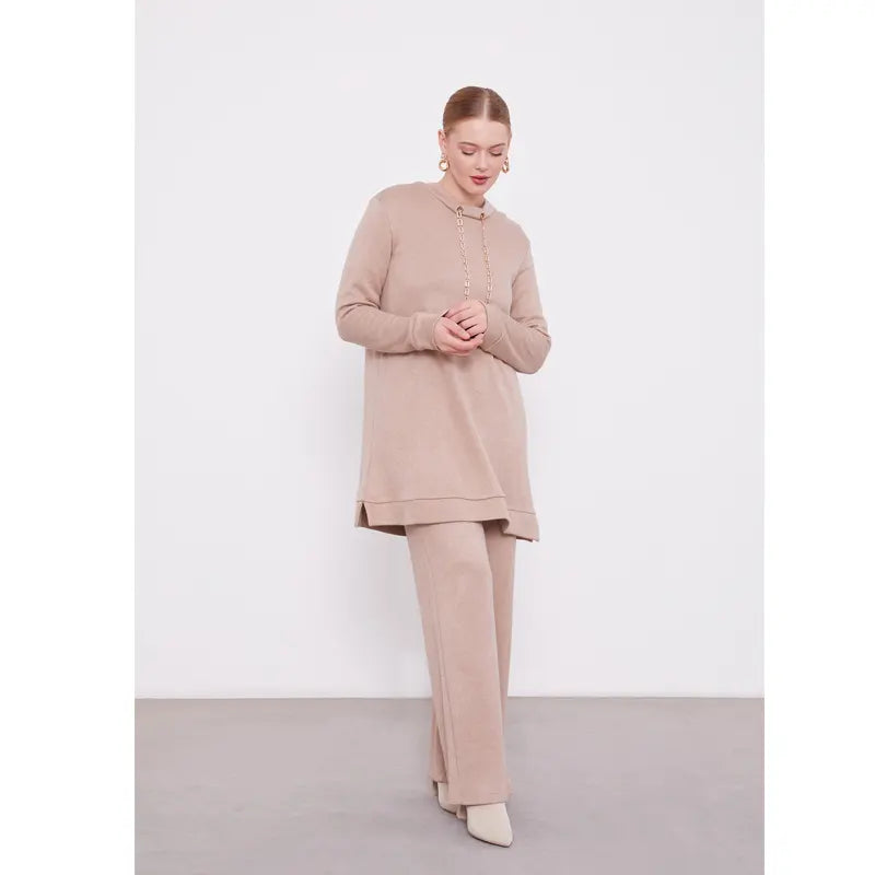 Beige Cashmere Co-Ord Set