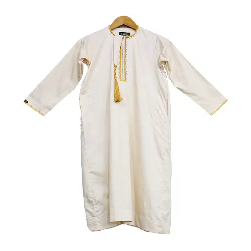 Elegant Cream Tasseled Thobe for Boys AM1519-8