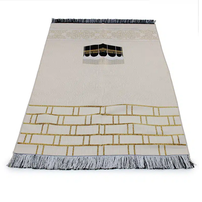 Light Weight Cream Embroidered Kaaba Prayer Mat