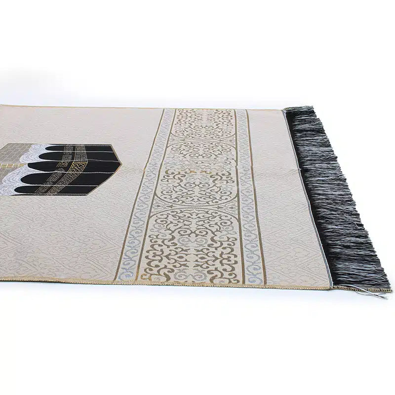 Light Weight Cream Embroidered Kaaba Prayer Mat