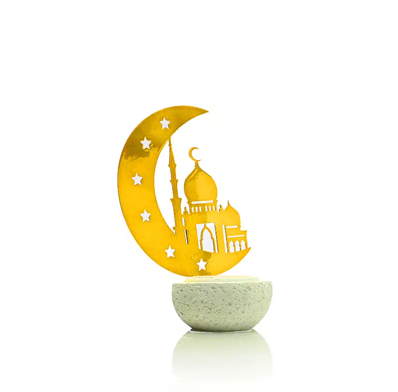 Gold Crescent With Masjid Bakhoor Burner AM50157