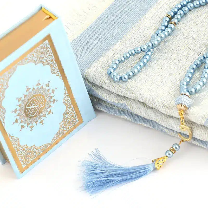 Baby Blue Islamic Cube Quran Gift Set 1751