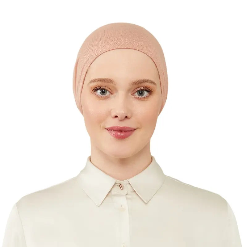 Women's Elasticated Caramel Under Scarf Hijab Cap
