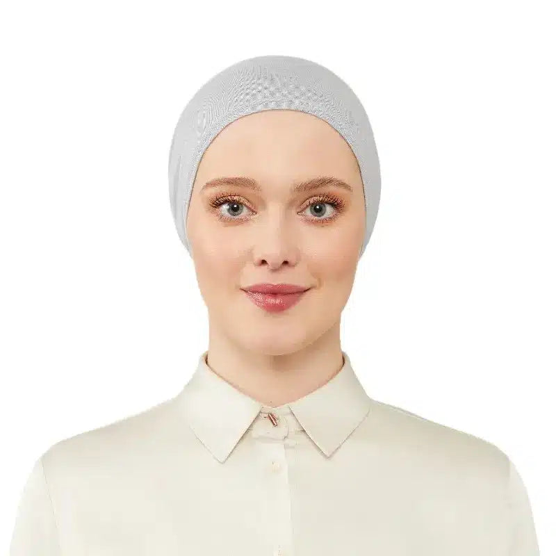 Women's Elasticated Silver Under Scarf Hijab Cap