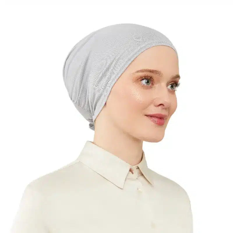 Women's Elasticated Silver Under Scarf Hijab Cap