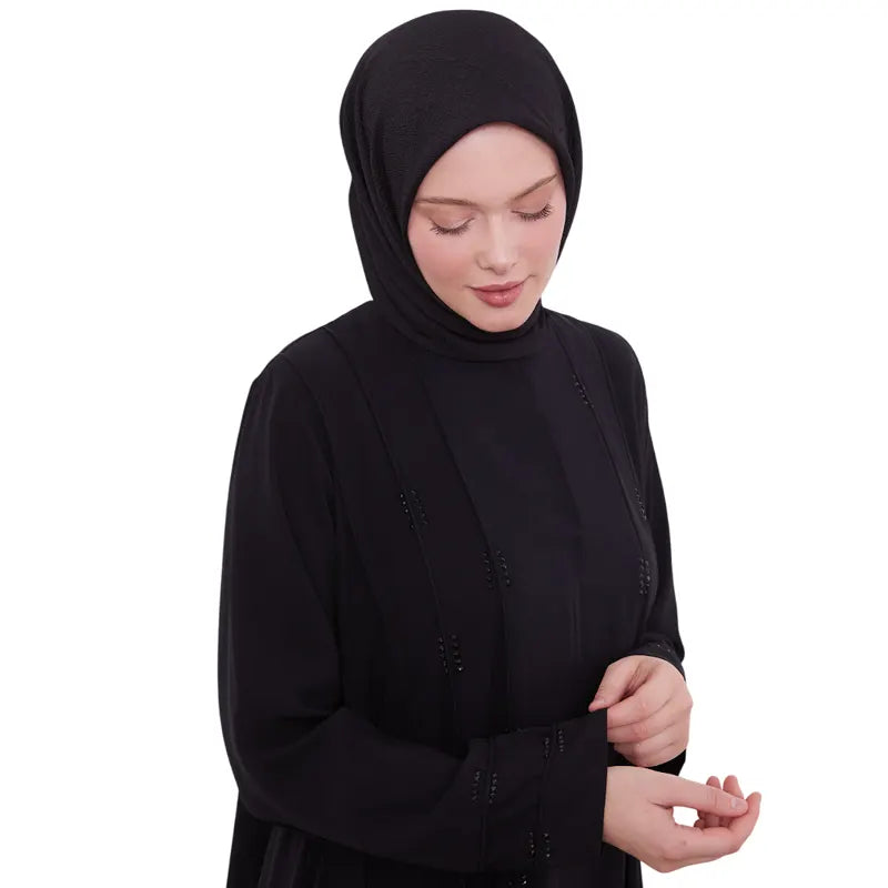 Black Embellished Diamond Abaya
