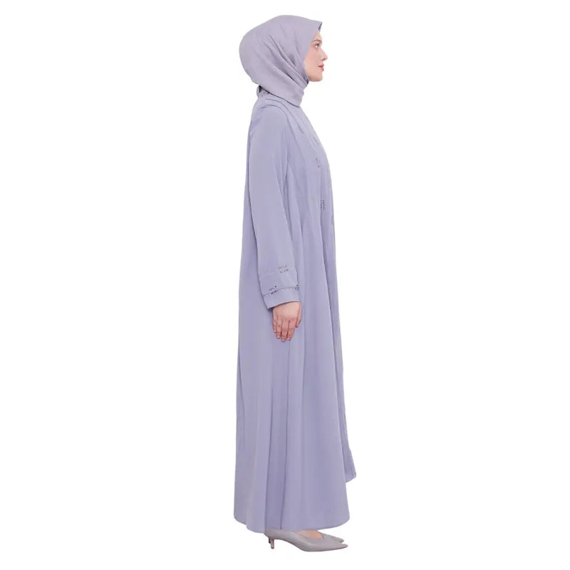 Lilac Embellished Diamond Abaya