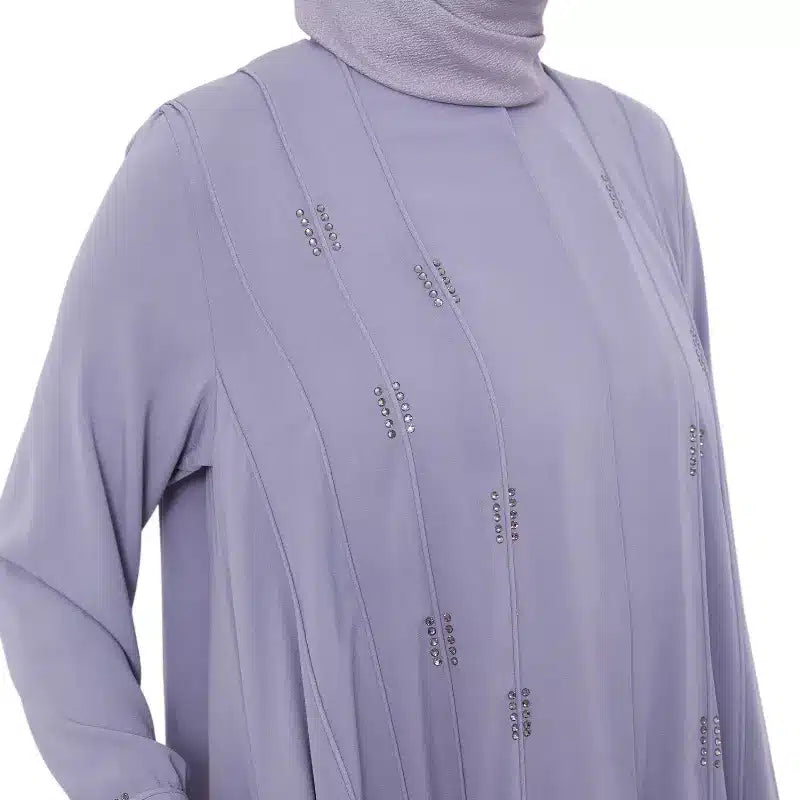 Lilac Embellished Diamond Abaya