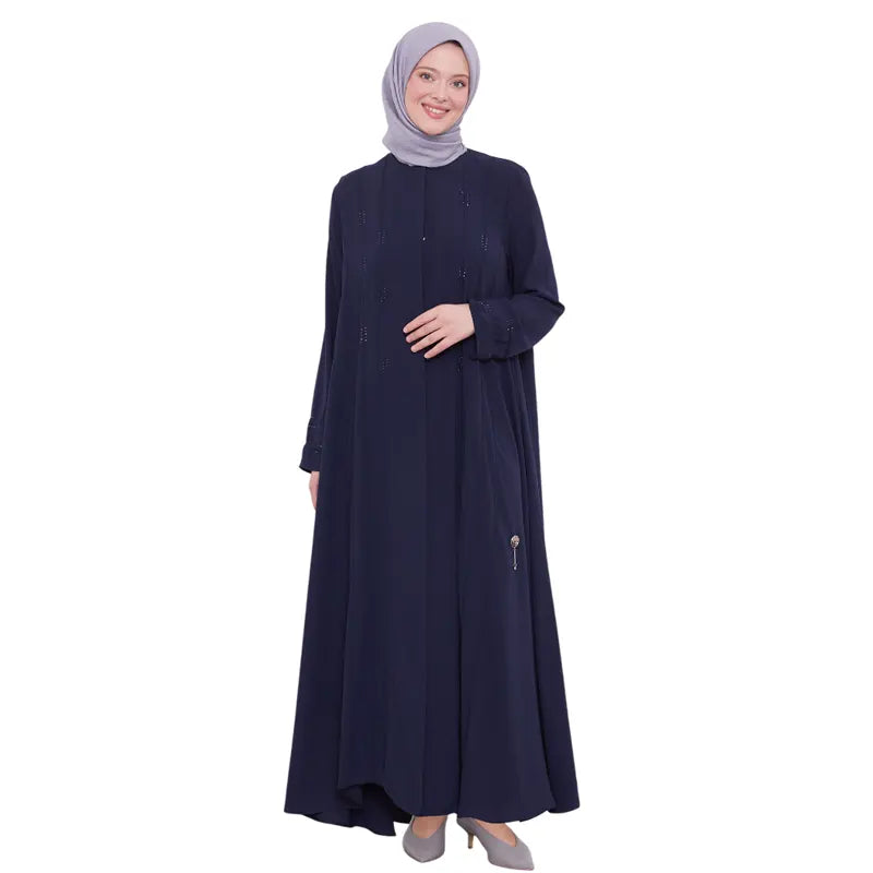 Navy Embellished Diamond Abaya