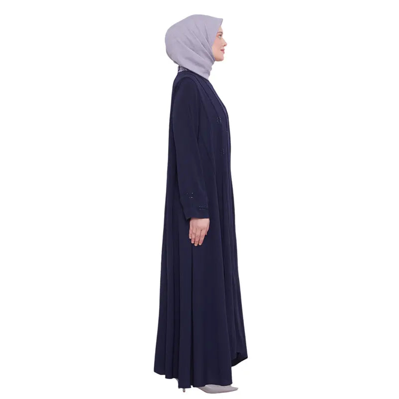 Navy Embellished Diamond Abaya
