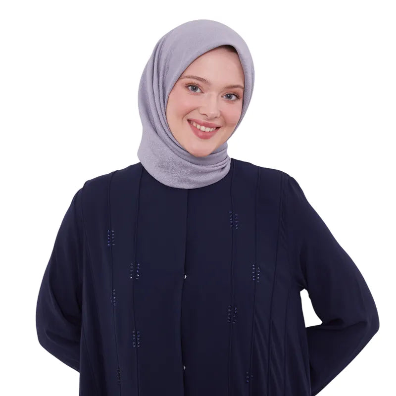 Navy Embellished Diamond Abaya