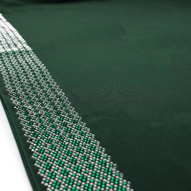 Detail Beaded Madinah Emerald Green Chiffon Hijab