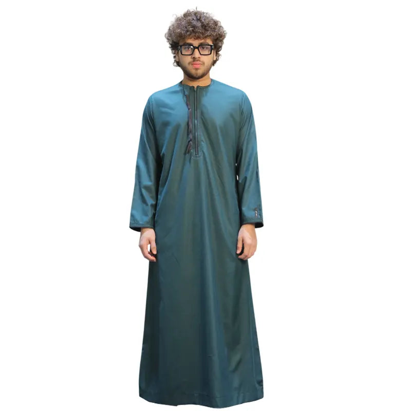 Green Detailed Tasseled Thobe KSM-104 Col 17