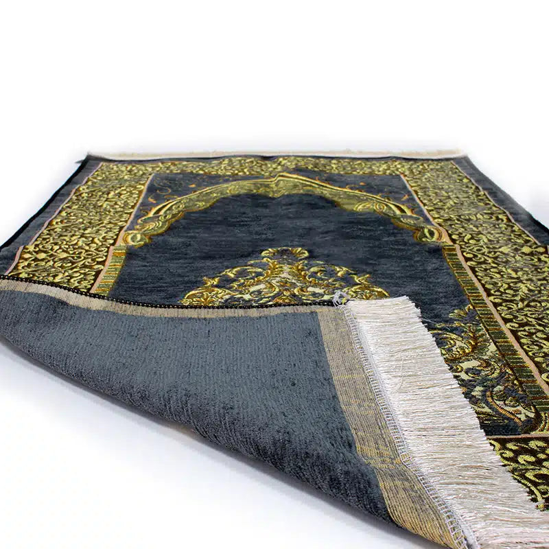 Kids Grey Detailed Light Weight Prayer Mat