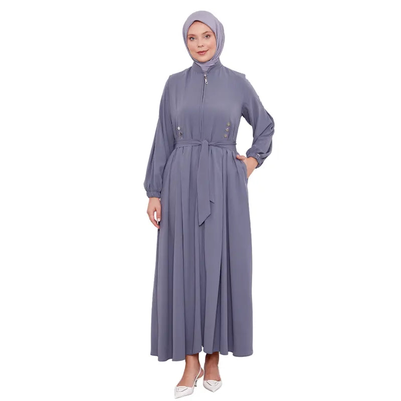 Lilac Exclusive Zipped Abaya