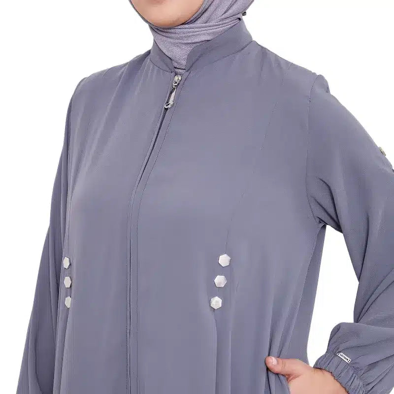 Lilac Exclusive Zipped Abaya