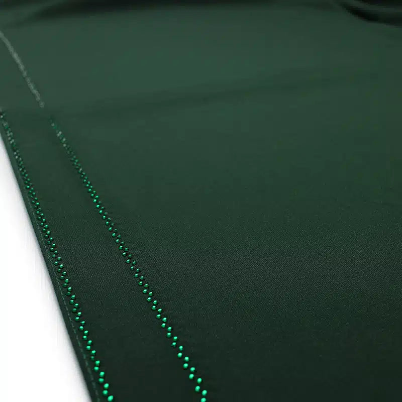 Beaded Medina Dark Green Silk Hijab