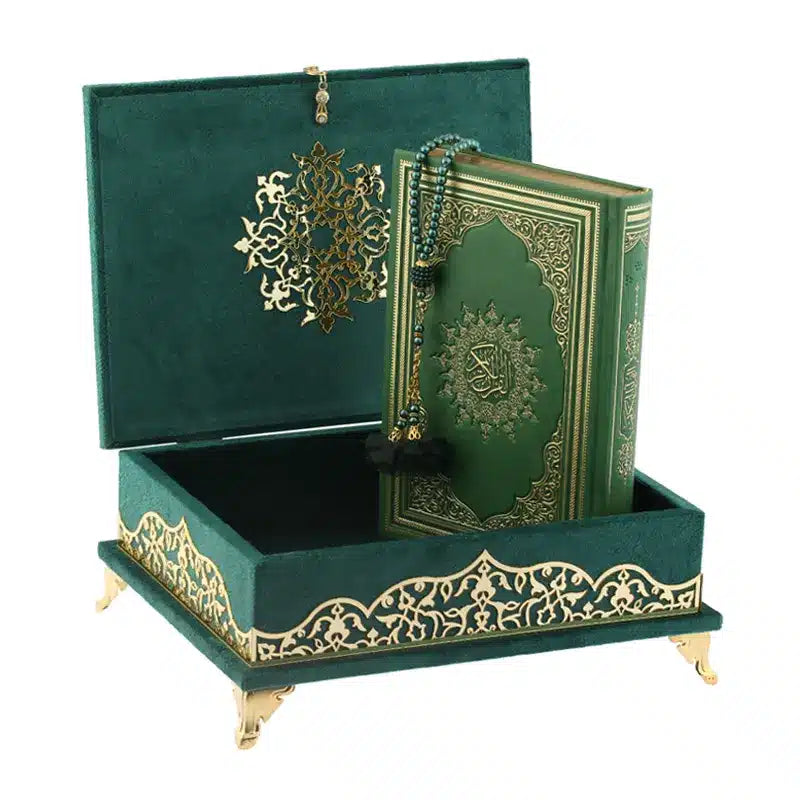 Green Opulent Large Quran Gift Set Box