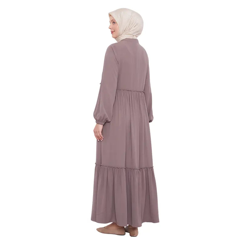 Modest Zipped Brown Abaya