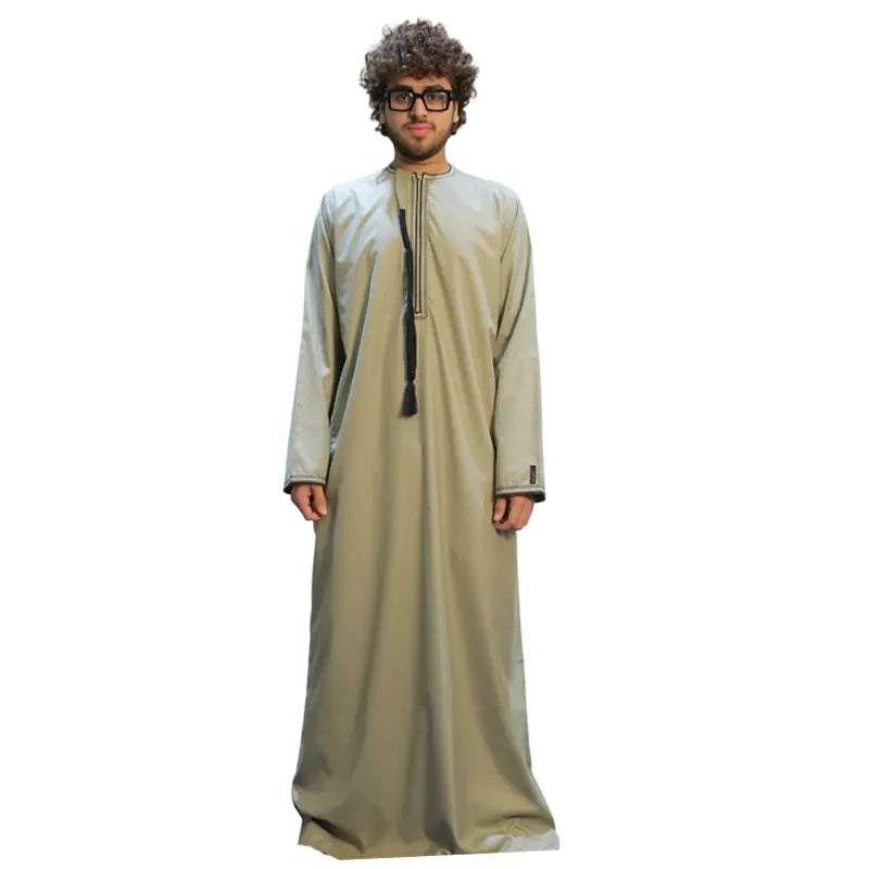 Pebble Detailed Tasseled Thobe KSM-104 Col 5