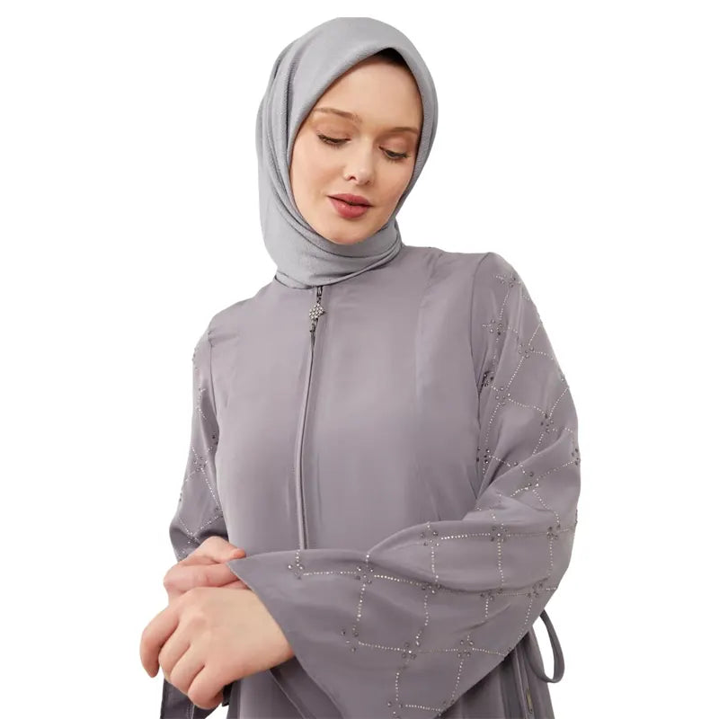 Fatima Zip Lilac Abaya