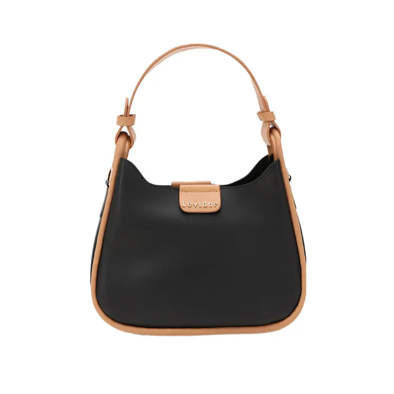 Women's Black Opulent Two Tone Leather Hand Bag